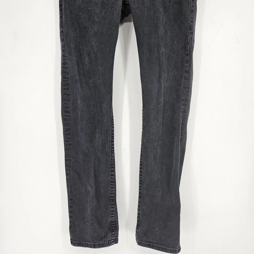 True Religion Jeans Mens 30 Ricky Black Denim Flap Pockets Relaxed Straight